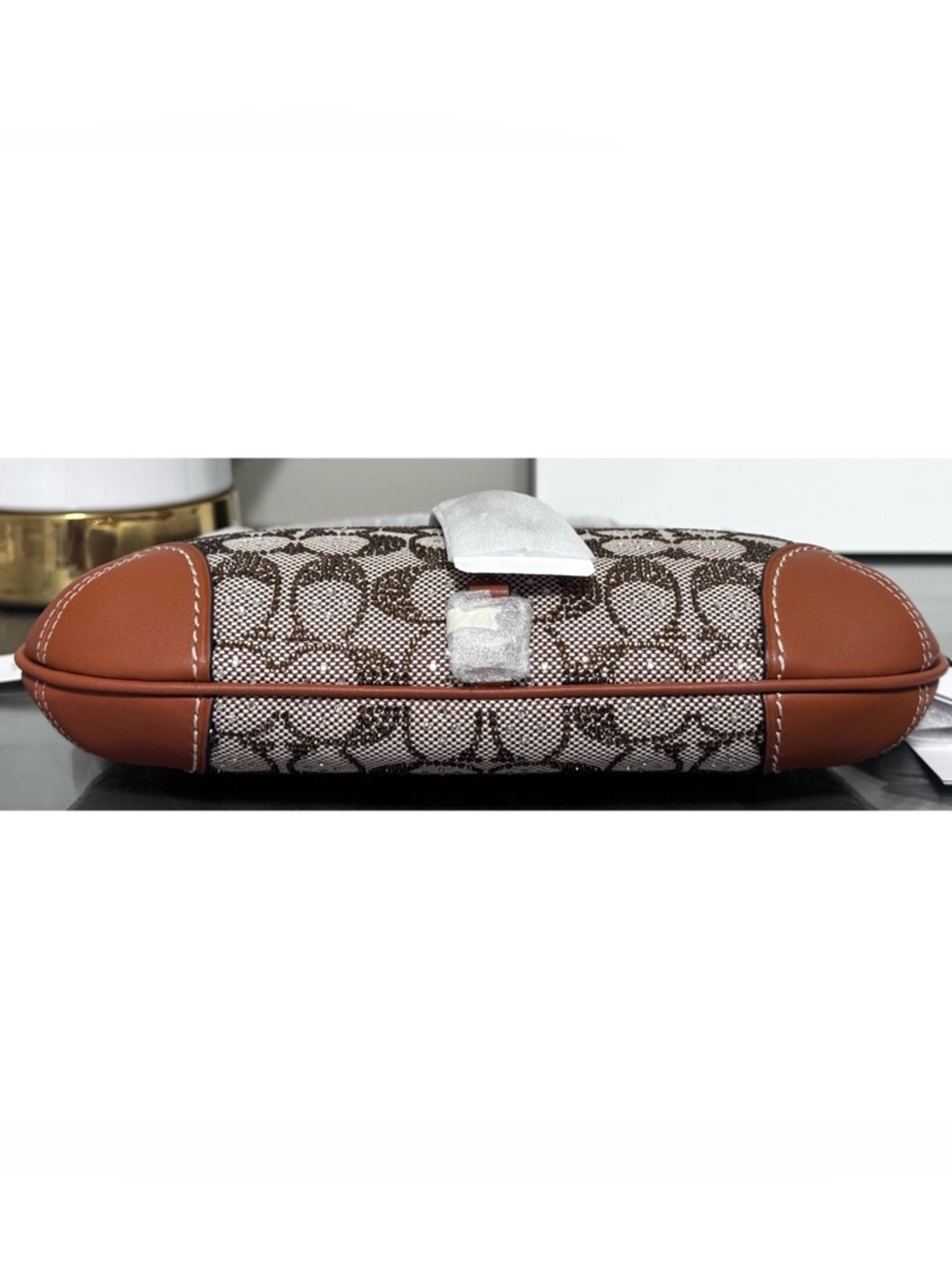 COACH Hamptons Hobo Bag In Crystal Signature Jacquard - Picture 6 of 14